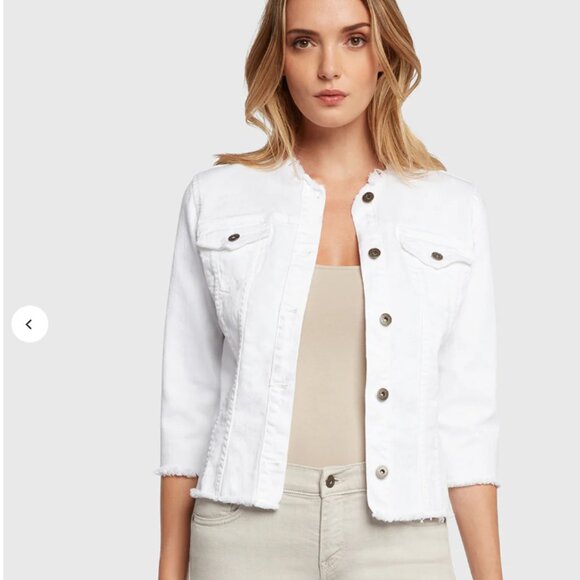 New Principle Denim The Jewel in White Denim Jacket - Picture 6 of 11